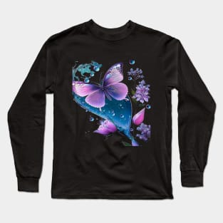 Butterfly And Plants Long Sleeve T-Shirt